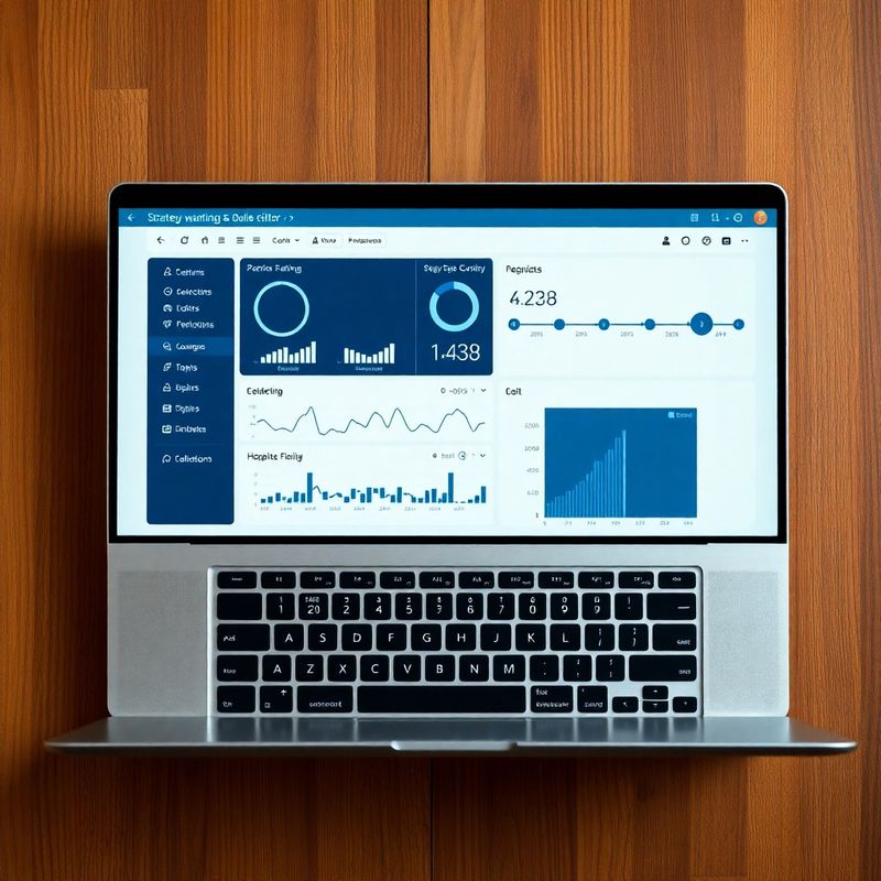 Strategy rule editor interface on a laptop